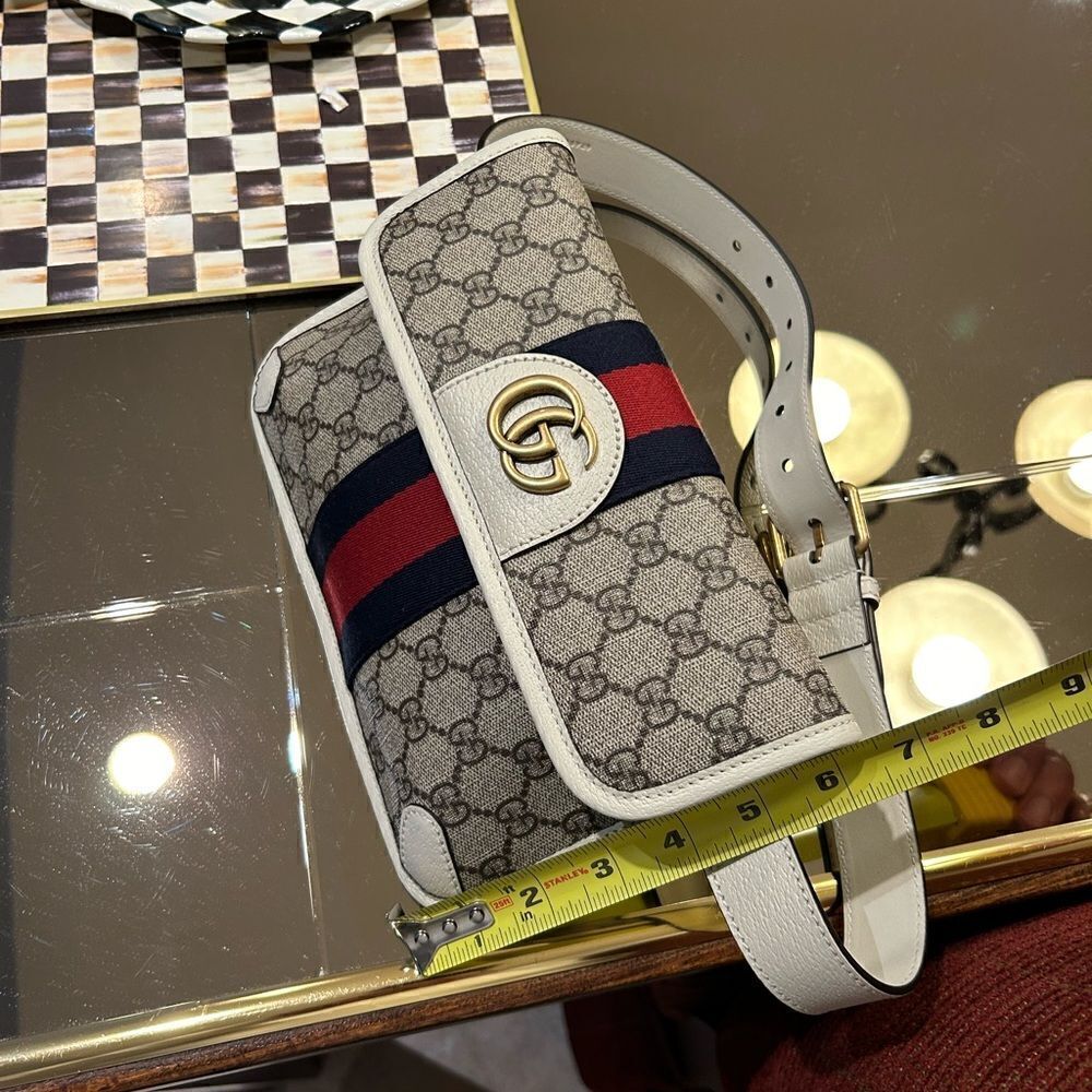 Women’s Gucci brown/white GG canvas web Ophedia  Belt bag 80cm/32” adjustable - Picture 13 of 15